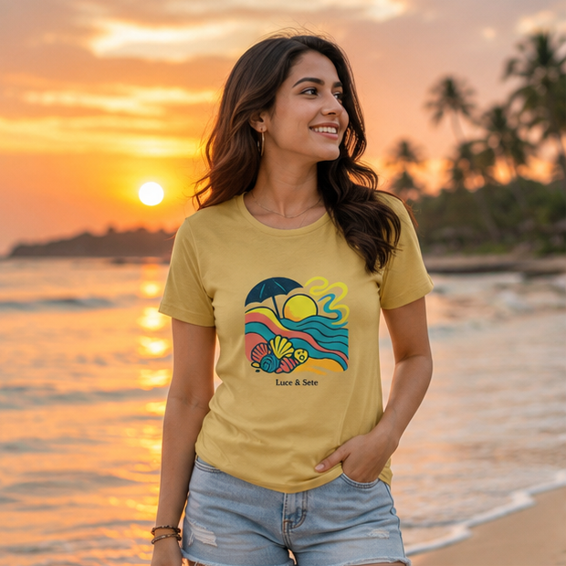 LUCE & SETE GPT mockup 1 - Beach Sunset Classic Graphic T-Shirt for Women | Travel Freedom Streetwear - 483_9390891630829_womens-classic-t-shirt-19_TRAVEL_GRID_20260604_223501_01_row1_col1.png