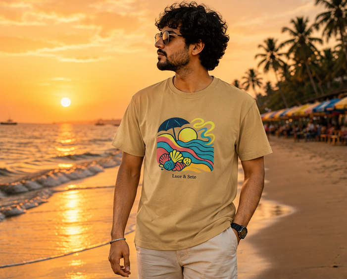 LUCE & SETE GPT mockup 1 - Beach Sunset Classic Graphic T-Shirt for Men | Travel Freedom Streetwear - 483_9391064514797_unisex-classic-crew-t-shirt-18_TRAVEL_GRID_20260604_213546_01_row1_col1.png
