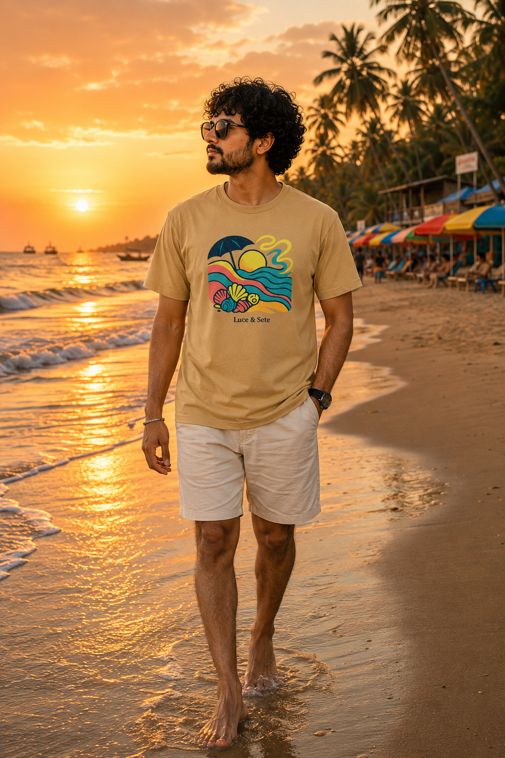 LUCE & SETE GPT mockup 1 - Beach Sunset Classic Graphic T-Shirt for Men | Travel Freedom Streetwear - 483_9391064514797_unisex-classic-crew-t-shirt-18_TRAVEL_front_HERO_20260604_213718.png