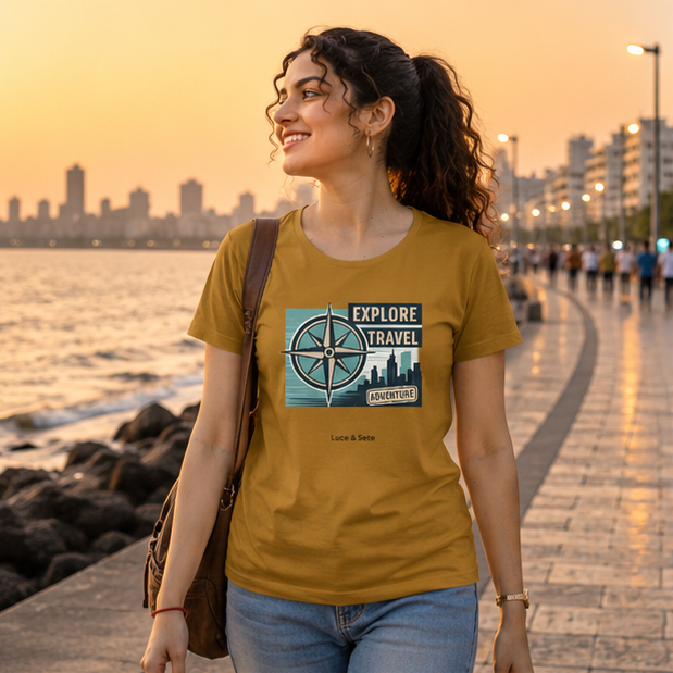 LUCE & SETE GPT mockup 1 - Explore Travel Adventure Classic Graphic T-Shirt for Women | Freedom Streetwear - 489_9390871281901_womens-classic-t-shirt-9_TRAVEL_GRID_20260604_082332_01_row1_col1.png