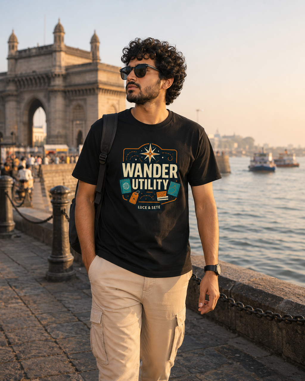 LUCE & SETE GPT mockup 1 - Wander Utility Classic Graphic T-Shirt for Men | Travel Freedom Streetwear - 501_9391064908013_unisex-classic-crew-t-shirt-28_TRAVEL_front_HERO_20260604_214518.png