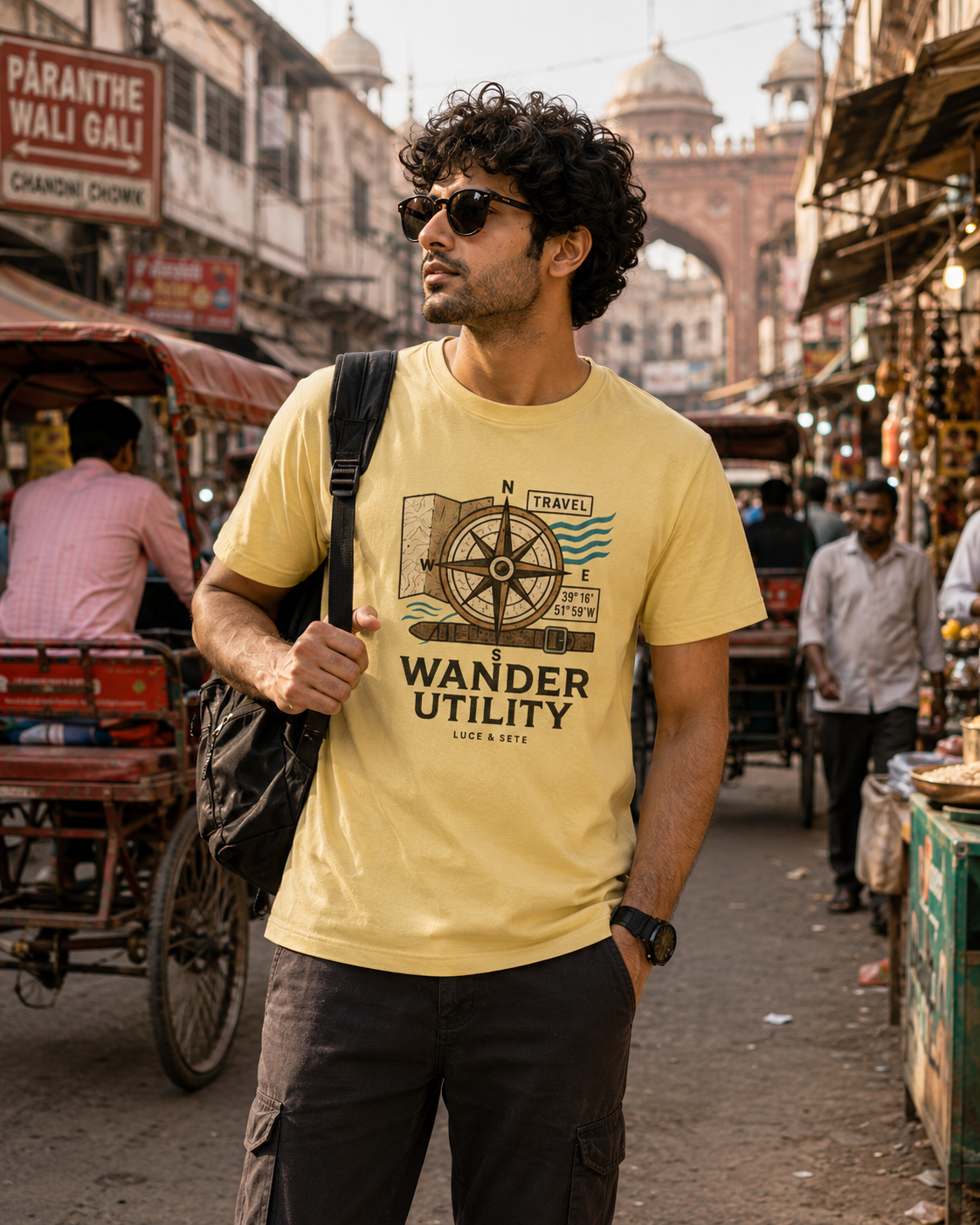 LUCE & SETE GPT mockup 1 - Wander Utility Classic Graphic T-Shirt for Men | Travel Adventure Streetwear - 501_9391065301229_unisex-classic-crew-t-shirt-37_TRAVEL_front_HERO_20260604_224451.png