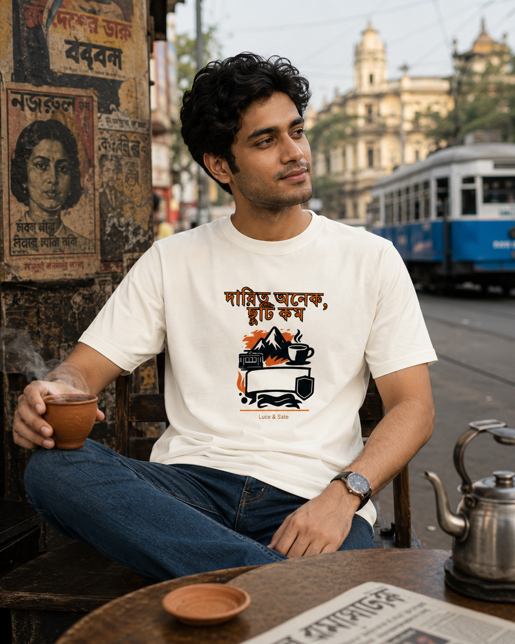 LUCE & SETE GPT mockup 1 - দায়িত্ব অনেক ছুটি কম Classic Graphic T-Shirt for Men | Bengali Pride Streetwear - 520_9391404581101_unisex-classic-crew-t-shirt-50_BENGALI_front_HERO_20260605_210243.png