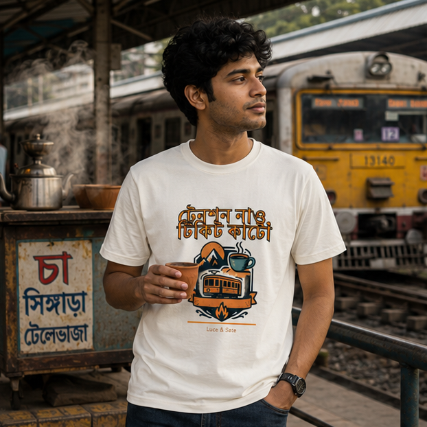 LUCE & SETE GPT mockup 1 - ট্রেনশন নাও টিকিট কাটো Classic Graphic T-Shirt for Men | Bengali Streetwear Statement - 520_9391405367533_unisex-classic-crew-t-shirt-52_BENGALI_GRID_20260605_210757_01_row1_col1.png