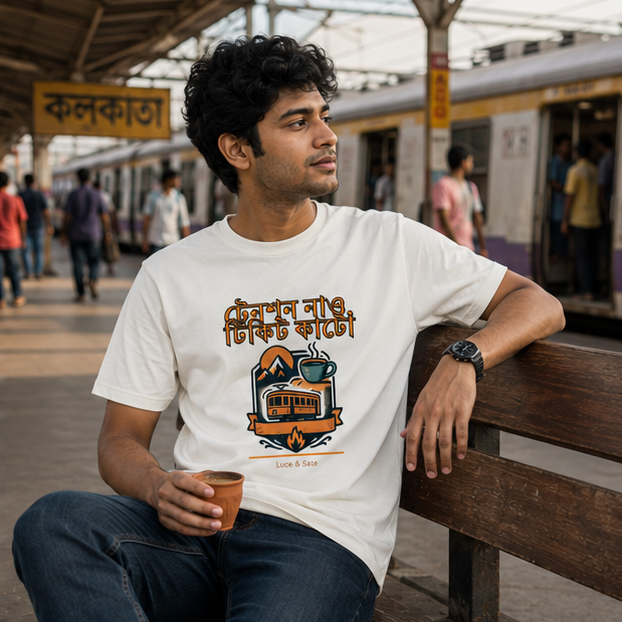 LUCE & SETE GPT mockup 1 - ট্রেনশন নাও টিকিট কাটো Classic Graphic T-Shirt for Men | Bengali Streetwear Statement - 520_9391405367533_unisex-classic-crew-t-shirt-52_BENGALI_GRID_20260605_210757_02_row1_col2.png