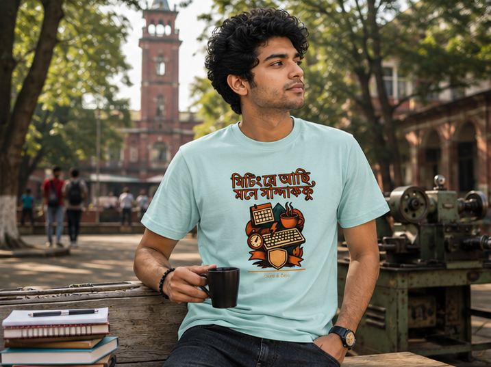 LUCE & SETE GPT mockup 1 - মিটিংয়ে আছি Bengali Typography Classic Graphic T-Shirt for Men | Engineer Pride Streetwear - 520_9391405859053_unisex-classic-crew-t-shirt-53_BENGALI_GRID_20260605_211220_01_row1_col1.png