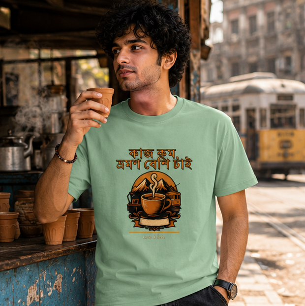 LUCE & SETE GPT mockup 1 - কাজ কম চা বেশি চাই Classic Graphic T-Shirt for Men | Bengali Tea Pride Streetwear - 520_9391406416109_unisex-classic-crew-t-shirt-54_BENGALI_GRID_20260605_211630_01_row1_col1.png