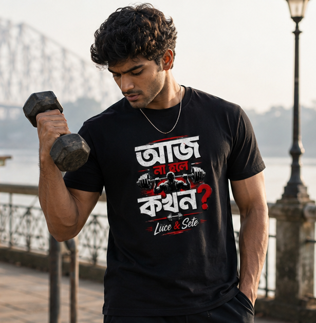 LUCE & SETE GPT mockup 1 - আজ না হলে কখন? Classic Graphic T-Shirt for Men | Discipline Streetwear - 520_9391629926637_unisex-classic-crew-t-shirt-58_BENGALI_GRID_20260605_212934_02_row1_col2.png