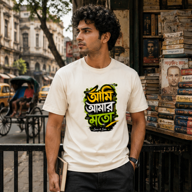 LUCE & SETE GPT mockup 1 - আমি আমার মতো Classic Graphic T-Shirt for Men | Bengali Pride Statement - 520_9391630057709_unisex-classic-crew-t-shirt-60_BENGALI_GRID_20260605_213622_01_row1_col1.png