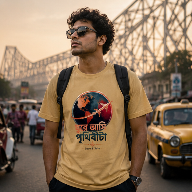 LUCE & SETE GPT mockup 1 - ঘুরে আসি পৃথিবীটা Classic Graphic T-Shirt for Men | Bengali Travel Statement - 520_9391630090477_unisex-classic-crew-t-shirt-61_BENGALI_GRID_20260605_214018_01_row1_col1.png