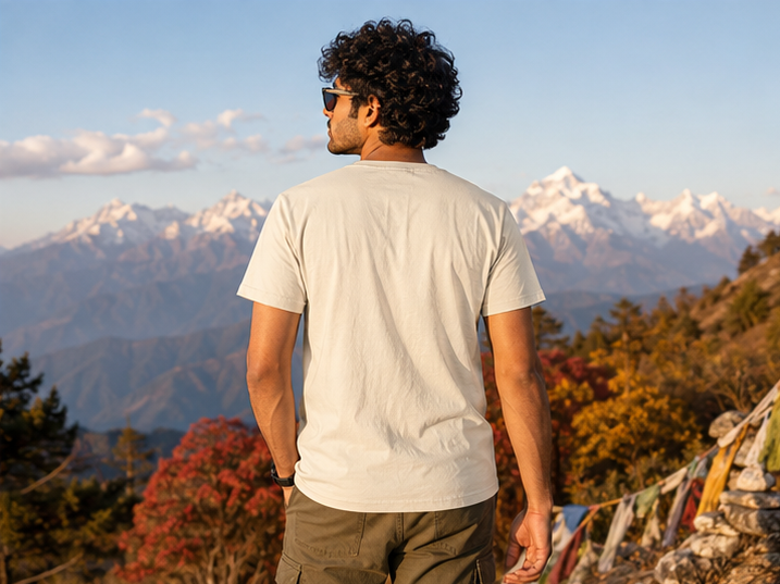 LUCE & SETE GPT mockup 1 - পাহাড় ডাকছে Classic Graphic T-Shirt for Men | Bengali Adventure Streetwear - 520_9391630123245_unisex-classic-crew-t-shirt-62_BENGALI_GRID_20260605_214326_04_row2_col2.png
