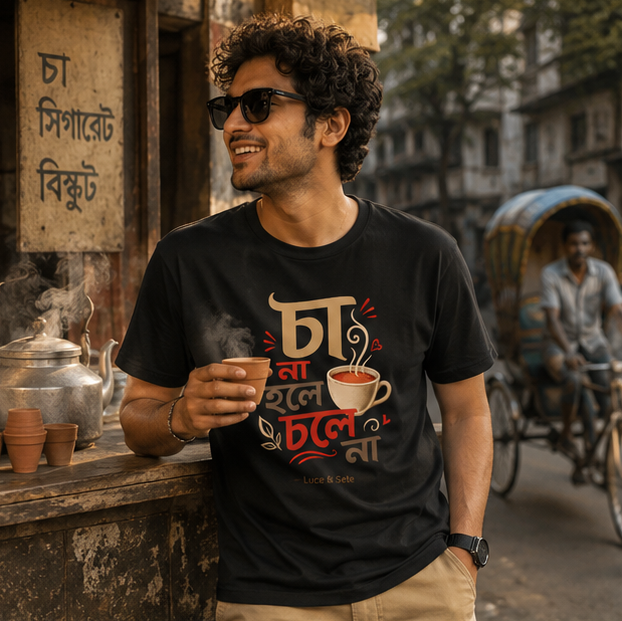 LUCE & SETE GPT mockup 1 - চা না হলে চলে না Classic Graphic T-Shirt for Men | Bengali Tea Culture Statement - 520_9391630188781_unisex-classic-crew-t-shirt-63_BENGALI_GRID_20260605_214625_01_row1_col1.png