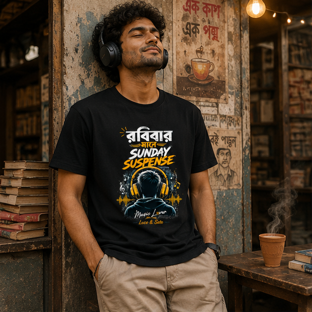 LUCE & SETE GPT mockup 1 - Sunday Suspense Bengali Music Lover Classic Graphic T-Shirt for Men | Casual Streetwear - 520_9391630221549_unisex-classic-crew-t-shirt-64_BENGALI_GRID_20260605_214912_01_row1_col1.png
