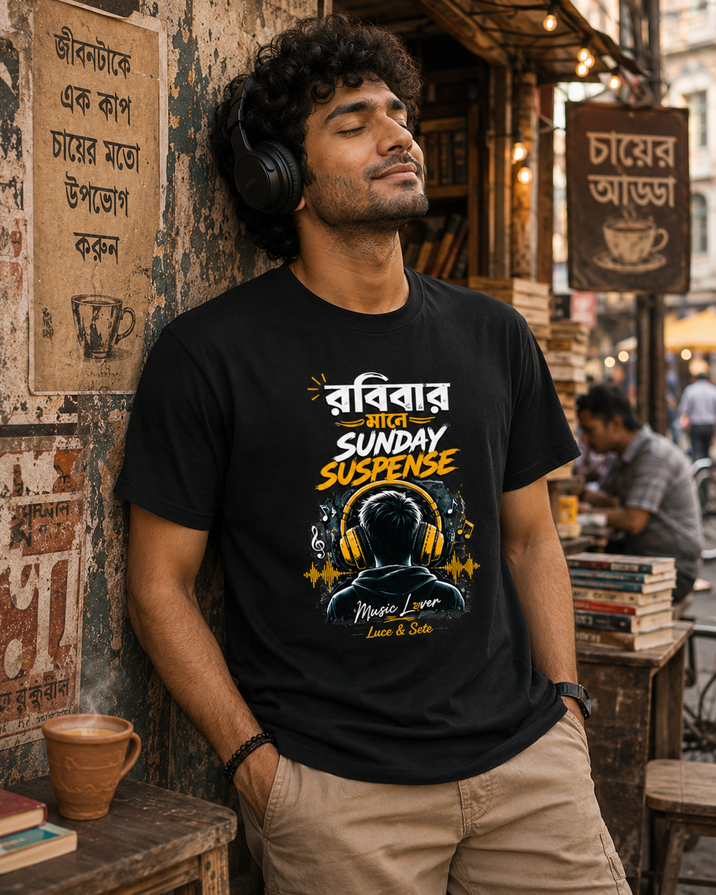 LUCE & SETE GPT mockup 1 - Sunday Suspense Bengali Music Lover Classic Graphic T-Shirt for Men | Casual Streetwear - 520_9391630221549_unisex-classic-crew-t-shirt-64_BENGALI_front_HERO_20260605_215023.png