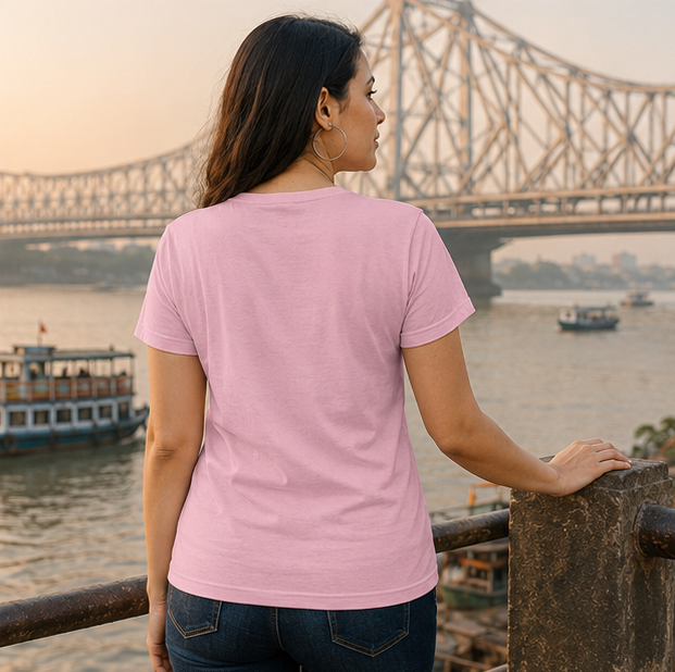 LUCE & SETE GPT mockup 1 - ঘুরে আসি পৃথিবীটা Bengali Travel Classic Graphic T-Shirt for Women | Wanderlust Streetwear - 520_9391633596653_womens-classic-t-shirt-64_BENGALI_GRID_20260606_092815_04_row2_col2.png