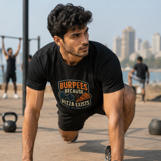 LUCE & SETE GPT mockup 1 - Burpees Because Pizza Exists Classic Graphic T-Shirt for Men | Fitness Humor Streetwear - 520_9391800647917_unisex-classic-crew-t-shirt-65_NO_EXCUSES_GRID_20260605_221146_02_row1_col2.png
