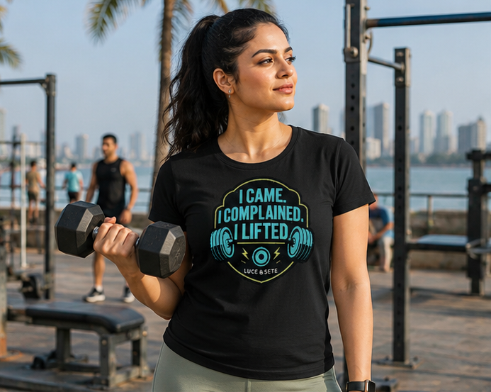 LUCE & SETE GPT mockup 1 - I Came I Complained I Lifted Classic Graphic T-Shirt for Women | Motivational Fitness Streetwear - 520_9391842820333_womens-classic-t-shirt-72_NO_EXCUSES_GRID_20260605_233452_01_row1_col1.png