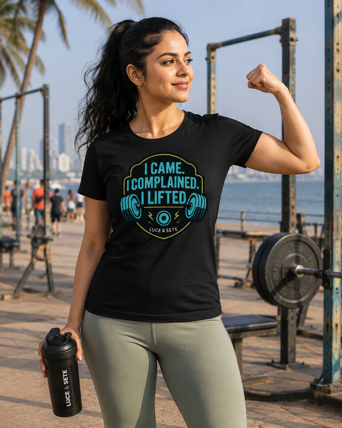 LUCE & SETE GPT mockup 1 - I Came I Complained I Lifted Classic Graphic T-Shirt for Women | Motivational Fitness Streetwear - 520_9391842820333_womens-classic-t-shirt-72_NO_EXCUSES_front_HERO_20260605_233600.png