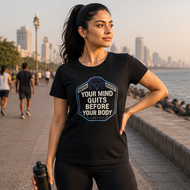 LUCE & SETE GPT mockup 1 - Your Mind Quits Before Your Body Classic Graphic T-Shirt for Women | Motivational Fitness Wear - 520_9391843770605_womens-classic-t-shirt-74_NO_EXCUSES_GRID_20260605_233942_01_row1_col1.png