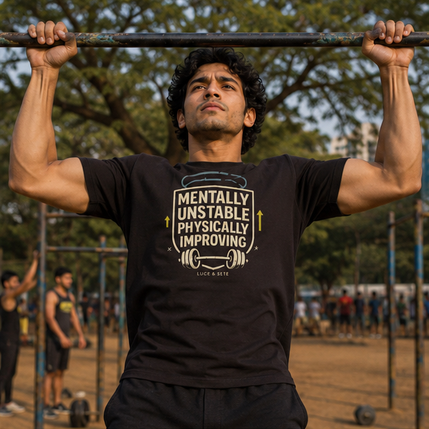 LUCE & SETE GPT mockup 1 - Mentally Unstable Physically Improving Classic Graphic T-Shirt for Men | Fitness Motivation Streetwear - 520_9392436052205_unisex-classic-crew-t-shirt-81_NO_EXCUSES_GRID_20260606_013038_02_row1_col2.png