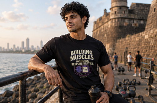 LUCE & SETE GPT mockup 1 - Building Muscles Sarcastic Classic Graphic T-Shirt for Men | Fitness Humor Streetwear - 520_9392436478189_unisex-classic-crew-t-shirt-85_NO_EXCUSES_GRID_20260606_014050_01_row1_col1.png
