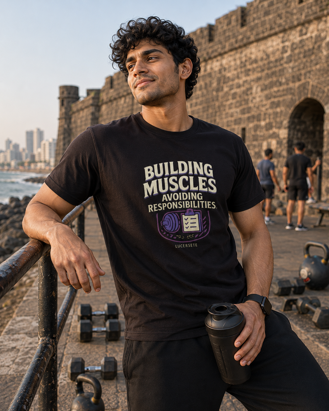 LUCE & SETE GPT mockup 1 - Building Muscles Sarcastic Classic Graphic T-Shirt for Men | Fitness Humor Streetwear - 520_9392436478189_unisex-classic-crew-t-shirt-85_NO_EXCUSES_front_HERO_20260606_014235.png
