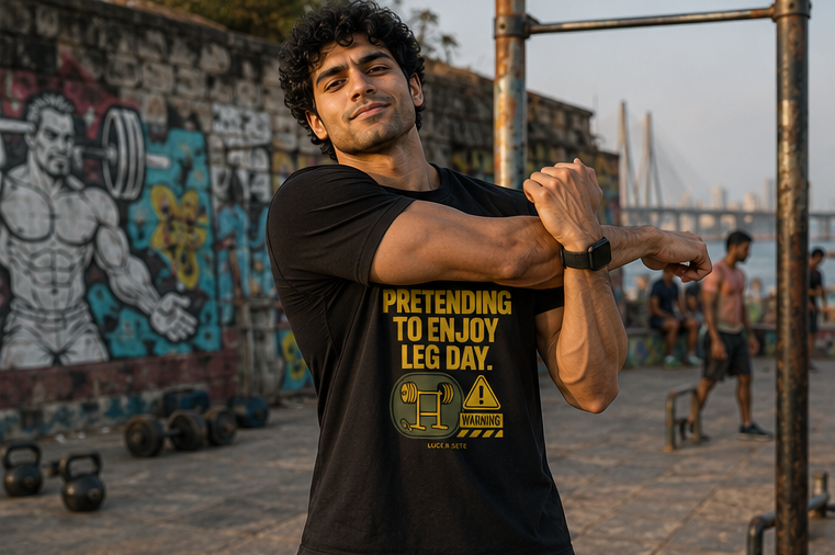 LUCE & SETE GPT mockup 1 - Pretending to Enjoy Leg Day Classic Graphic T-Shirt for Men | Fitness Humor Streetwear - 520_9392436576493_unisex-classic-crew-t-shirt-86_NO_EXCUSES_GRID_20260606_014425_02_row1_col2.png