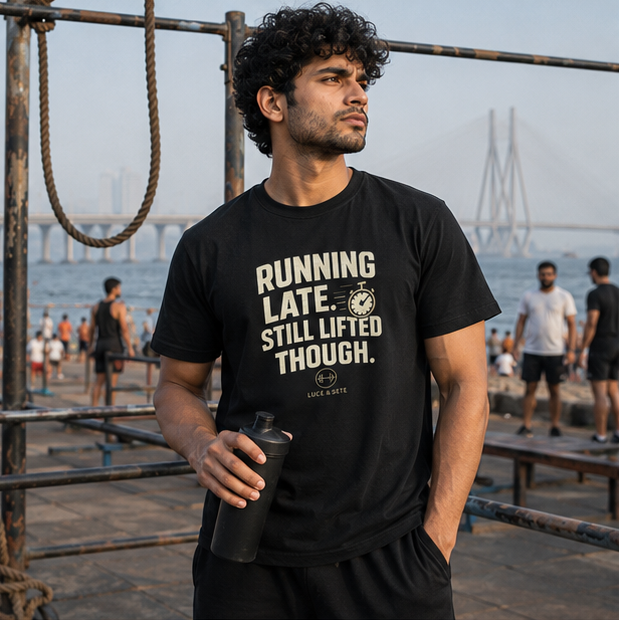 LUCE & SETE GPT mockup 1 - Running Late Still Lifted Classic Graphic T-Shirt for Men | Fitness Attitude Streetwear - 520_9392436969709_unisex-classic-crew-t-shirt-89_NO_EXCUSES_GRID_20260606_015336_01_row1_col1.png