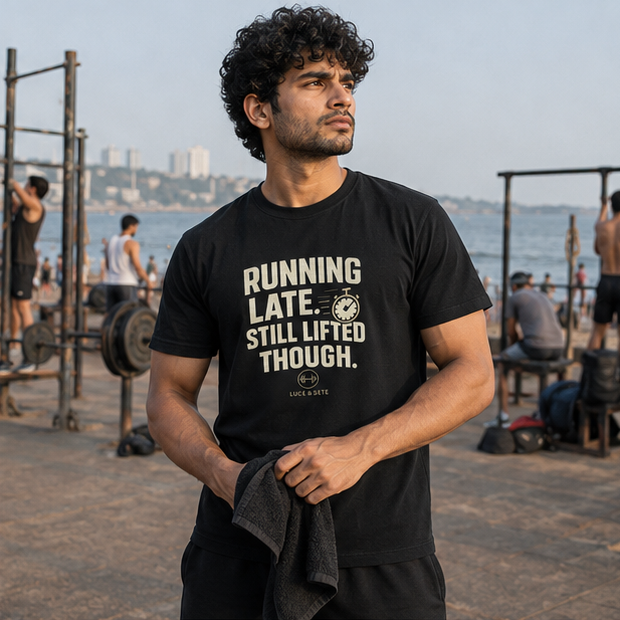 LUCE & SETE GPT mockup 1 - Running Late Still Lifted Classic Graphic T-Shirt for Men | Fitness Attitude Streetwear - 520_9392436969709_unisex-classic-crew-t-shirt-89_NO_EXCUSES_GRID_20260606_015336_02_row1_col2.png