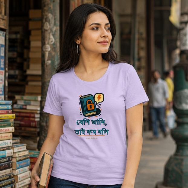 LUCE & SETE GPT mockup 1 - Bengali Witty Statement Classic Graphic T-Shirt for Women | Intellectual Bengali Pride - 555_9393370562797_womens-classic-t-shirt-102_BENGALI_GRID_20260607_181635_01_row1_col1.png
