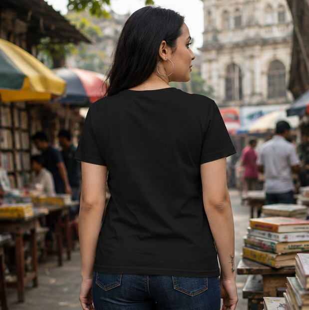 LUCE & SETE GPT mockup 1 - দুটি চাই, মটিভেশন নয় Classic Graphic T-Shirt for Women | Bold Bengali Statement - 555_9393379475693_womens-classic-t-shirt-108_BENGALI_GRID_20260607_191437_03_row2_col1.png