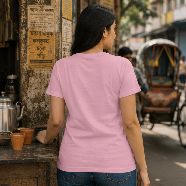 LUCE & SETE GPT mockup 1 - চা দাও, জ্বাল নয় Classic Graphic T-Shirt for Women | Bengali Comfort Streetwear - 555_9393379639533_womens-classic-t-shirt-111_BENGALI_GRID_20260607_194142_03_row2_col1.png