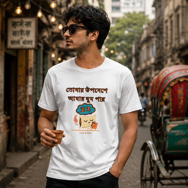 LUCE & SETE GPT mockup 1 - Sleepy Bengali Quote Classic Graphic T-Shirt for Men | Playful Bengali Streetwear - 555_9393406771437_unisex-classic-crew-t-shirt-96_BENGALI_GRID_20260607_205320_02_row1_col2.png