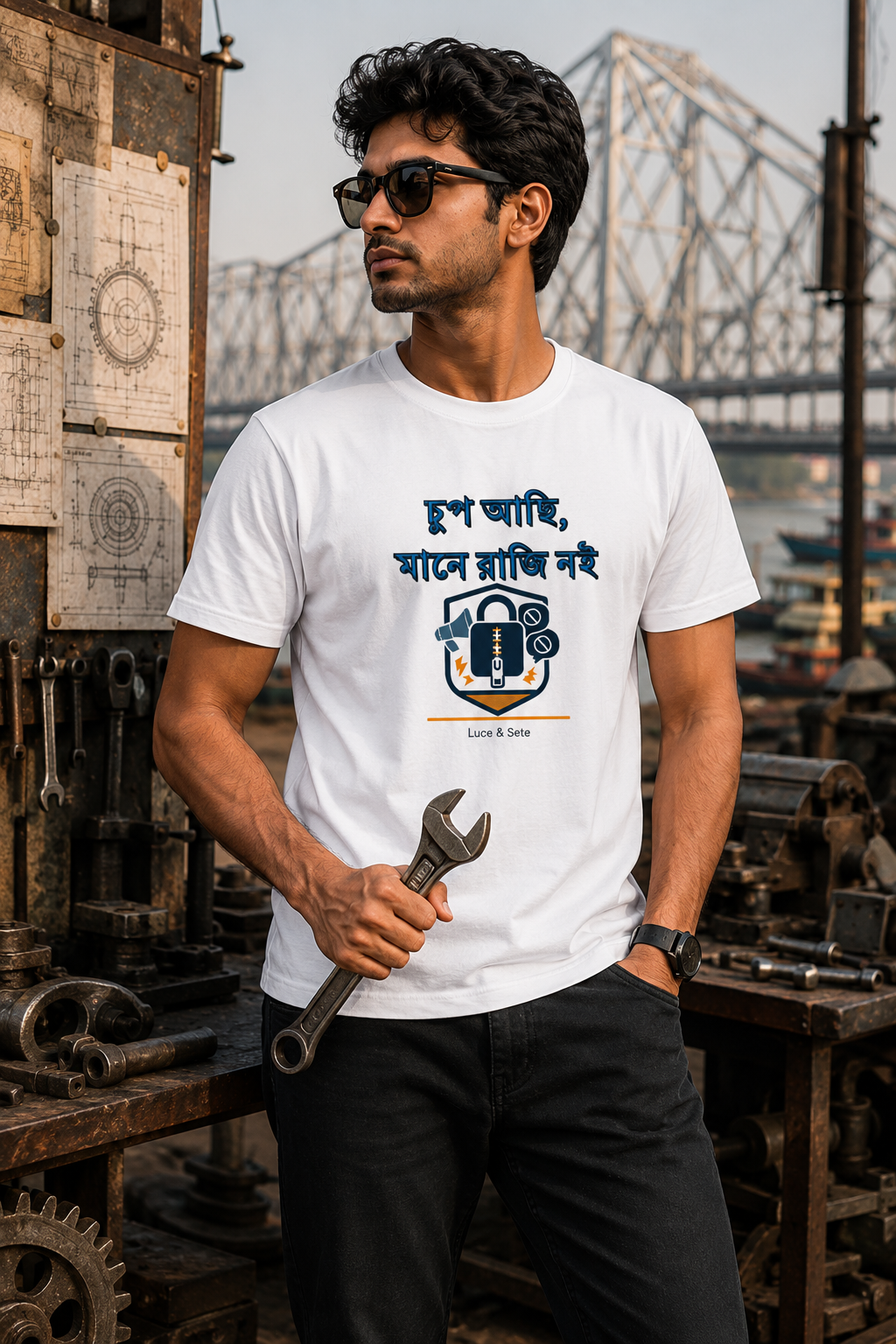 LUCE & SETE GPT mockup 1 - দুষ্প আছে Bengali Engineering Graphic Classic T-Shirt for Men | Bold Engineer Streetwear - 555_9393407099117_unisex-classic-crew-t-shirt-97_BENGALI_front_HERO_20260607_205833.png