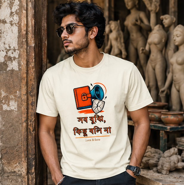 LUCE & SETE GPT mockup 1 - সব বুঝি, কিছু বলি না Classic Graphic T-Shirt for Men | Bengali Sarcasm Streetwear - 555_9393407557869_unisex-classic-crew-t-shirt-99_BENGALI_GRID_20260608_093305_01_row1_col1.png
