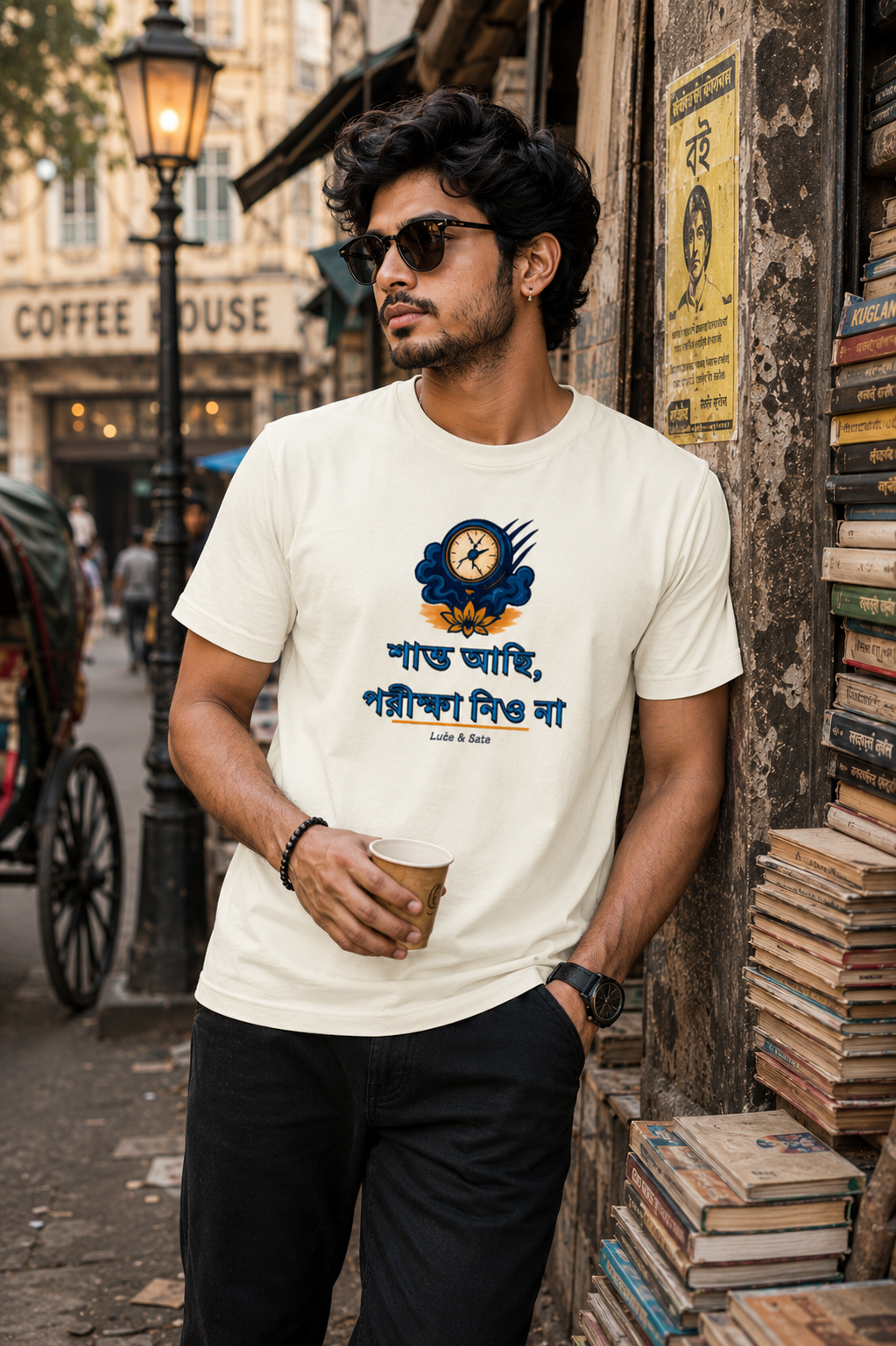 LUCE & SETE GPT mockup 1 - শান্ত আছি পরীক্ষা নিও না Classic Graphic T-Shirt for Men | Bengali Sarcasm Streetwear - 555_9393407983853_unisex-classic-crew-t-shirt-101_BENGALI_front_HERO_20260608_093709.png