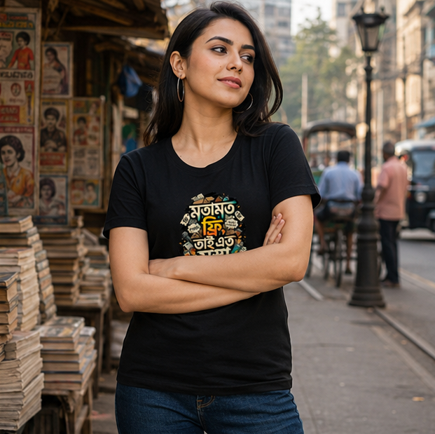 LUCE & SETE GPT mockup 1 - মতামত ফ্রি Sarcastic Bengali Graphic Classic T-Shirt for Women | Witty Bengali Pride - 555_9395254591725_womens-classic-t-shirt-117_BENGALI_GRID_20260609_150031_02_row1_col2.png