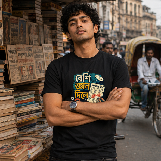 LUCE & SETE GPT mockup 1 - বেশি জ্ঞান দিলে বিল পাঠাবো Classic Graphic T-Shirt for Men | Sarcastic Bengali Streetwear - 555_9395282116845_unisex-classic-crew-t-shirt-104_BENGALI_GRID_20260609_155554_01_row1_col1.png