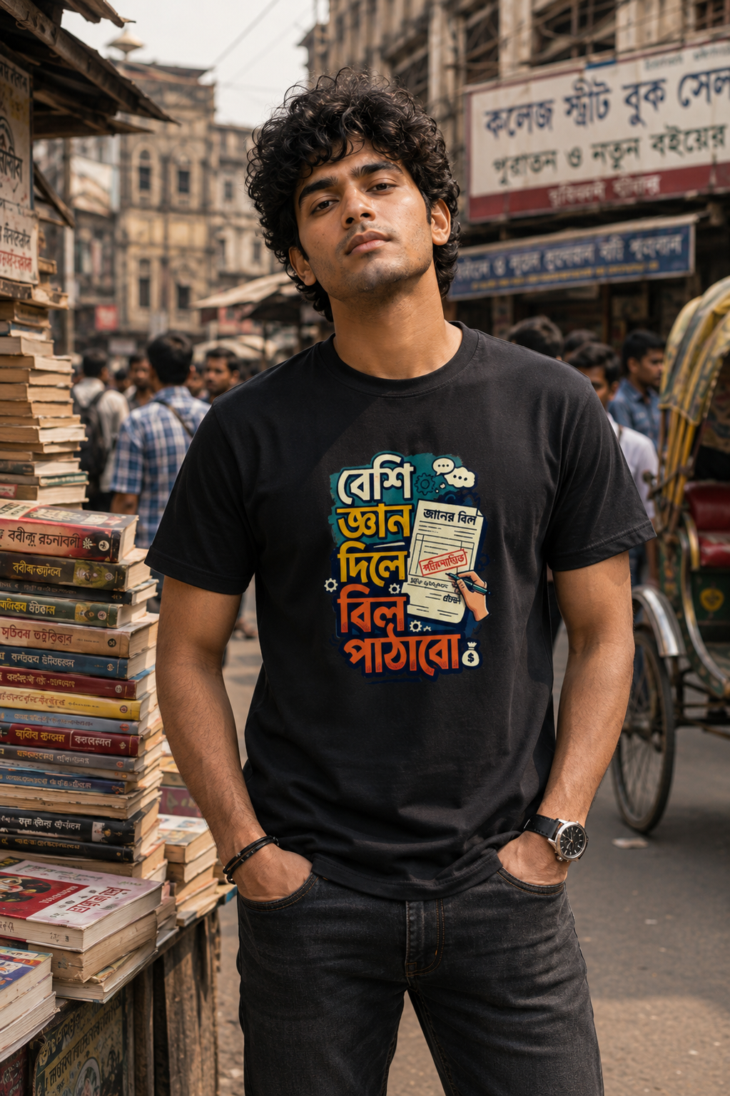 LUCE & SETE GPT mockup 1 - বেশি জ্ঞান দিলে বিল পাঠাবো Classic Graphic T-Shirt for Men | Sarcastic Bengali Streetwear - 555_9395282116845_unisex-classic-crew-t-shirt-104_BENGALI_front_HERO_20260609_155745.png