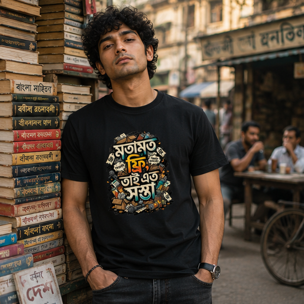 LUCE & SETE GPT mockup 1 - মতামত ফ্রি Bengali Statement Classic Graphic T-Shirt for Men | Sarcastic Bengali Streetwear - 555_9395282215149_unisex-classic-crew-t-shirt-105_BENGALI_GRID_20260609_155926_01_row1_col1.png