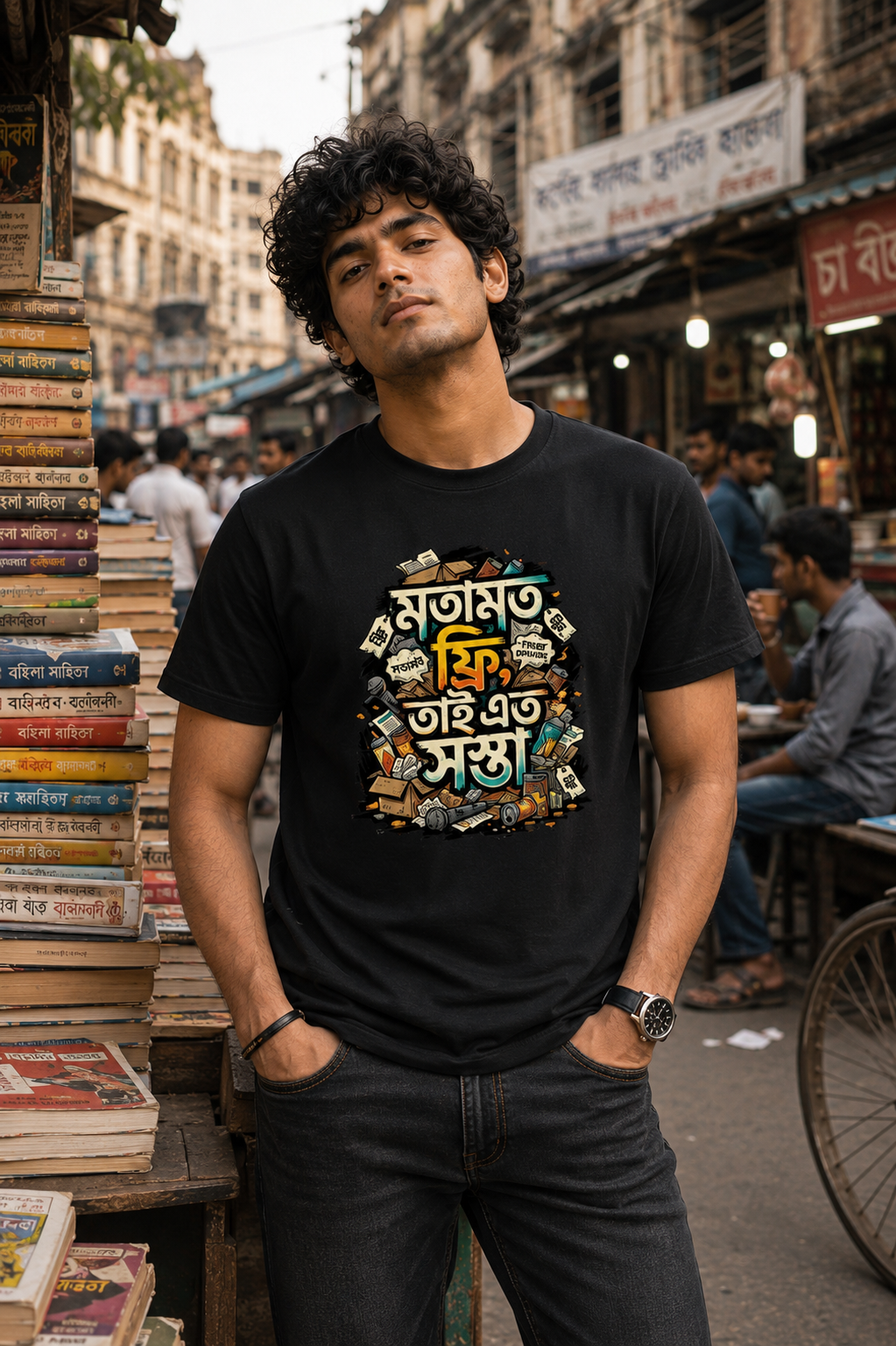 LUCE & SETE GPT mockup 1 - মতামত ফ্রি Bengali Statement Classic Graphic T-Shirt for Men | Sarcastic Bengali Streetwear - 555_9395282215149_unisex-classic-crew-t-shirt-105_BENGALI_front_HERO_20260609_160102.png