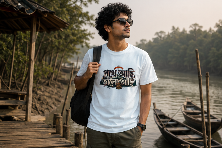 LUCE & SETE GPT mockup 1 - Path Journey Bengali Graphic Classic T-Shirt for Men | Travel Freedom Streetwear - 555_9395282673901_unisex-classic-crew-t-shirt-110_BENGALI_GRID_20260609_161530_01_row1_col1.png