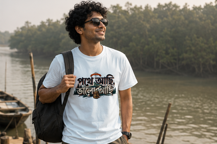 LUCE & SETE GPT mockup 1 - Path Journey Bengali Graphic Classic T-Shirt for Men | Travel Freedom Streetwear - 555_9395282673901_unisex-classic-crew-t-shirt-110_BENGALI_GRID_20260609_161530_02_row1_col2.png