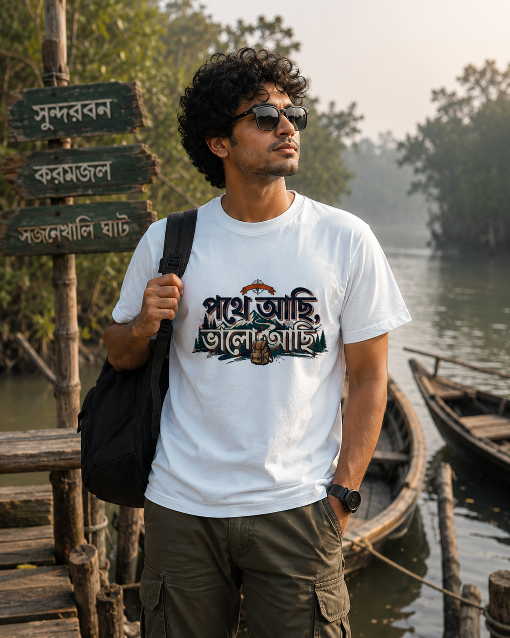 LUCE & SETE GPT mockup 1 - Path Journey Bengali Graphic Classic T-Shirt for Men | Travel Freedom Streetwear - 555_9395282673901_unisex-classic-crew-t-shirt-110_BENGALI_front_HERO_20260609_161711.png