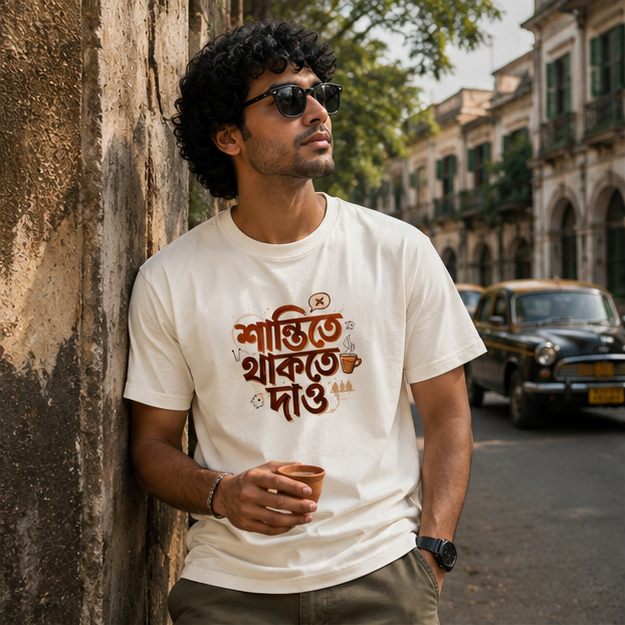 LUCE & SETE GPT mockup 1 - শান্তিতে থাকতে দাও Classic Graphic T-Shirt for Men | Bengali Peace Statement - 555_9395282739437_unisex-classic-crew-t-shirt-111_BENGALI_GRID_20260609_161839_01_row1_col1.png
