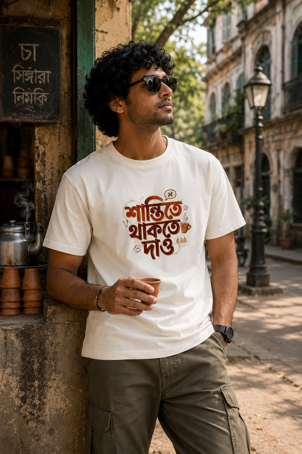 LUCE & SETE GPT mockup 1 - শান্তিতে থাকতে দাও Classic Graphic T-Shirt for Men | Bengali Peace Statement - 555_9395282739437_unisex-classic-crew-t-shirt-111_BENGALI_front_HERO_20260609_162000.png