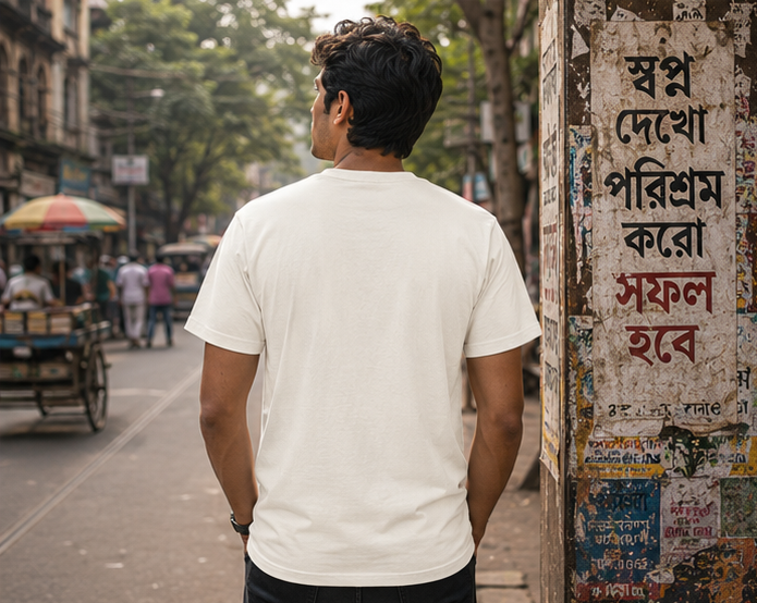 LUCE & SETE GPT mockup 1 - চুপ আছি মানে রাজি নাই Classic Graphic T-Shirt for Men | Bengali Attitude Statement - 555_9395345621229_unisex-classic-crew-t-shirt-115_BENGALI_GRID_20260609_175753_04_row2_col2.png