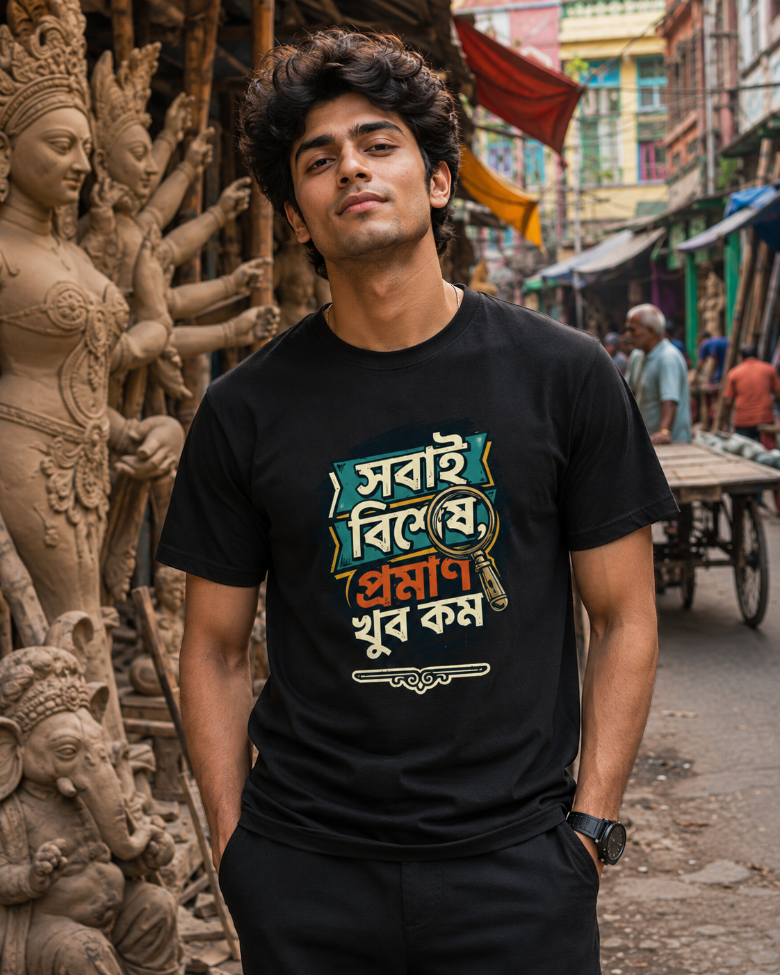 LUCE & SETE GPT mockup 1 - সবাই বিশেষ প্রমাণ কম Classic Graphic T-Shirt for Men | Bengali Pride Statement - 555_9395345653997_unisex-classic-crew-t-shirt-116_BENGALI_front_HERO_20260609_180254.png