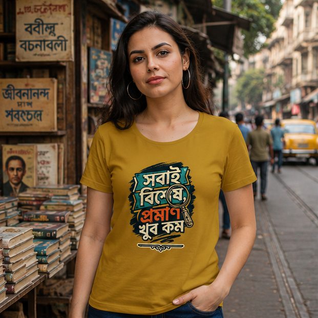 LUCE & SETE GPT mockup 1 - সবাই বিশেষ প্রমাণ কম Classic Graphic T-Shirt for Women | Bengali Pride Statement - 555_9395375931629_womens-classic-t-shirt-127_BENGALI_GRID_20260609_185228_01_row1_col1.png