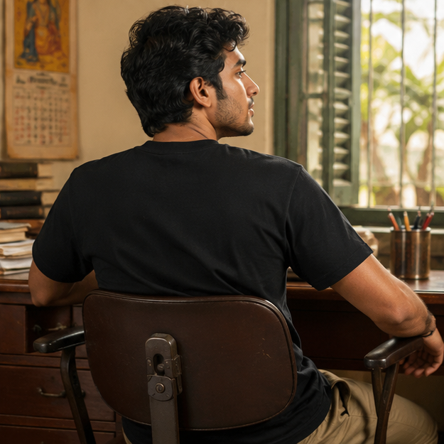 LUCE & SETE GPT mockup 1 - Meeting in Progress Bengali Typography Classic Graphic T-Shirt for Men | Witty Office Humor - 555_9395637453037_unisex-classic-crew-t-shirt-119_BENGALI_GRID_20260609_215922_04_row2_col2.png